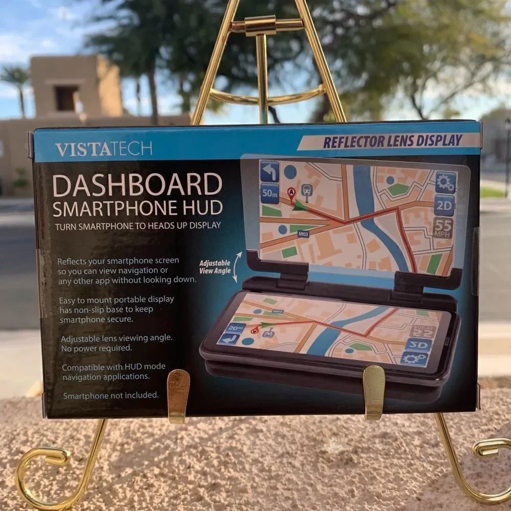 VistaTech Dashboard Smartphone HUD Easy To Mount Adjustable Lens Viewing Area